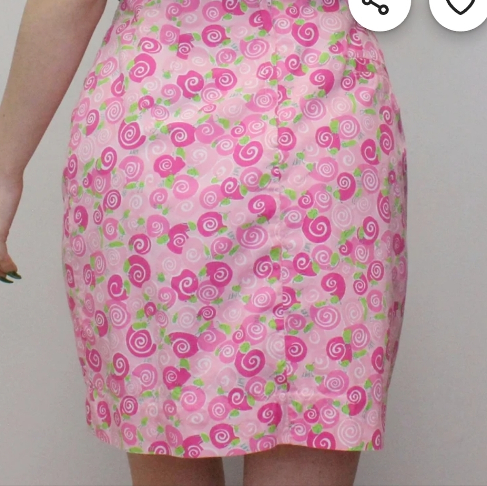 Lilly Pulitzer Reversible Pink Snail/ Green Palm&Pink Elifant Wrap Skirt… - Picture 2 of 12